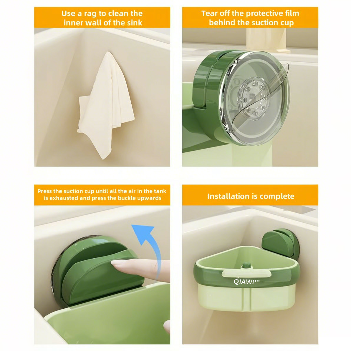 Suction Cup Sink Corner Rack